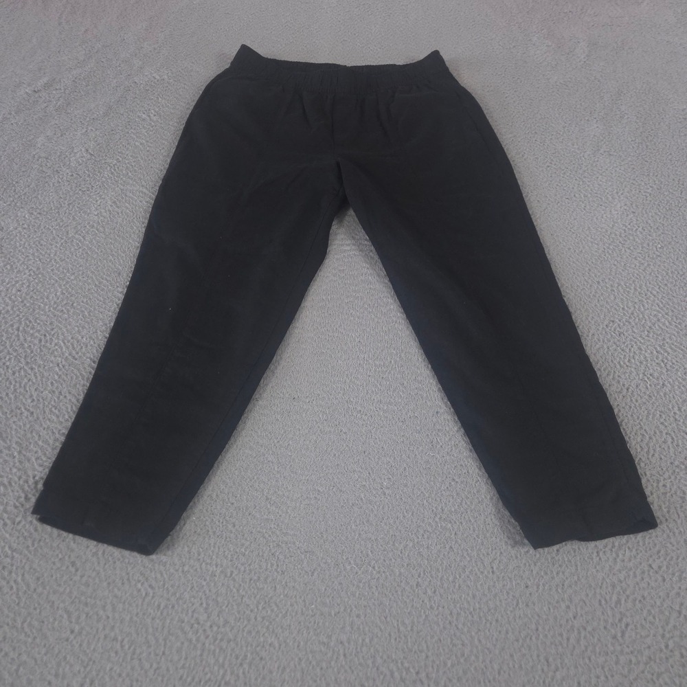 Old Navy Pants Womens Medium Petite Black Linen Tapered Linen-Blend High-Waisted